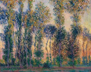 Álamos en Giverny (Francia), amanecer. Pintura de Claude Monet (1840-1926), óleo sobre lienzo