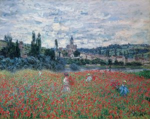 Campos de amapolas cerca de Vétheuil, c.1879 (óleo sobre lienzo) de Claude Monet