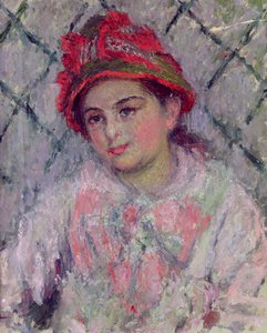 Retrato de Blanche Hoschede (1864-1947) como una niña, c.1880 de Claude Monet