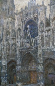 Catedral de Rouen, el portal; clima gris de Claude Monet