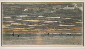 Atardecer en el Mar, 1865-1870 de Claude Monet