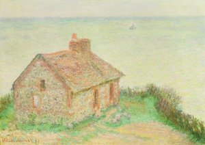 La casa en Douanier, efecto rosa, 1897 de Claude Monet