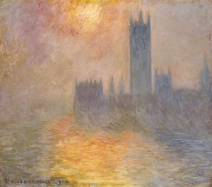 Las Casas del Parlamento, atardecer, 1904 de Claude Monet
