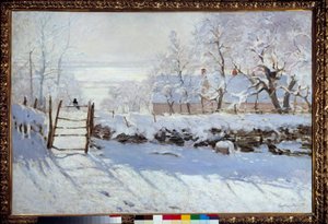 La Urraca (paisaje nevado, Etretat) de Claude Monet