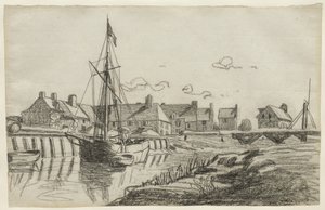 El puerto en Touques, c.1864 de Claude Monet