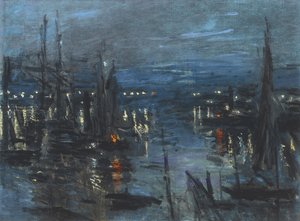 El puerto de Le Havre, efecto nocturno; Le Port de Havre, effet du Nuit, 1873