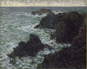 Las rocas en Belle-Ile, La costa salvaje, 1886 de Claude Monet