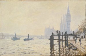 El Támesis bajo Westminster ... (óleo sobre lienzo) de Claude Monet