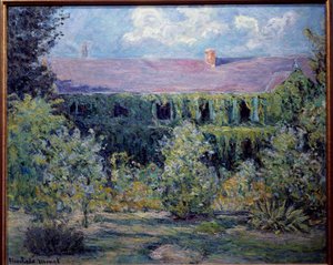 La casa del pintor Claude Monet tiene Giverny Pintura de Blanche Hosche (1865-1947) siglo XIX. Vernon, Musee Poulain ¡Atención! La utilización de esta obra puede estar sujeta a una solicitud de autorización de terceros o a tasas adicionales