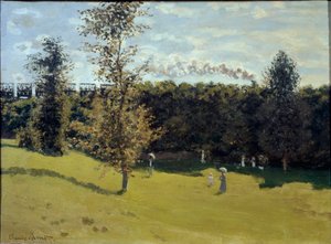 Tren en el campo de Claude Monet