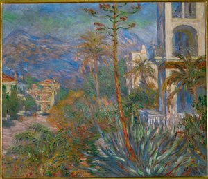 Villas en Bordighera, Italia (óleo sobre lienzo) de Claude Monet