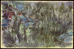 Nenúfares con reflejos de sauces, c.1920 de Claude Monet