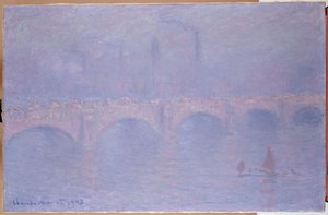 Puente de Waterloo, sol brumoso de Claude Monet