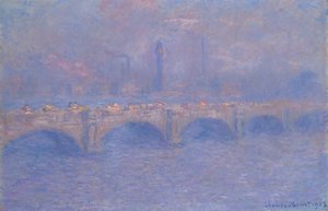 Puente de Waterloo, efecto de luz solar de Claude Monet