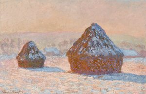 Meules, Effet de Neige, Le Matin (Meules, Efecto de nieve, La mañana) de Claude Monet