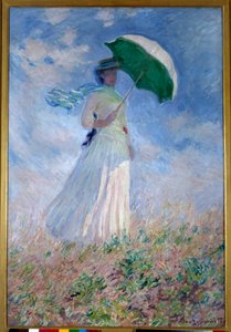Mujer con sombrilla girada hacia la derecha de Claude Monet