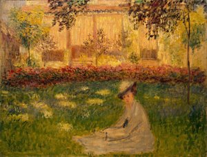 Mujer en un jardín de Claude Monet