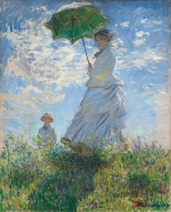 Mujer con Sombrilla - Madame Monet y Su Hijo de Claude Monet