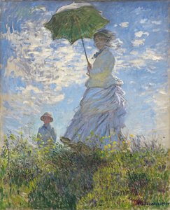 Mujer con sombrilla - Madame Monet y su hijo de Claude Monet