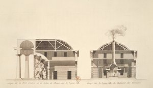 Sección transversal de la entrada a las salinas en la ciudad ideal de Chaux, c.1801
