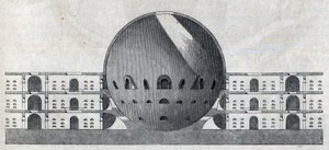 Sección transversal de un plan de cementerio para la ciudad de Chaux por Claude Nicolas Ledoux de Claude Nicolas Ledoux