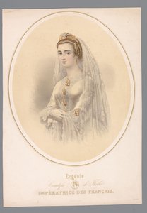 Portret van Eugenie, keizerin van Frankrijk Eugenia, condesa de Teba. Emperatriz de los franceses (título sobre objeto) de Claude Régnier