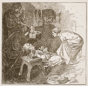 Muerte de Beda, ilustración de 