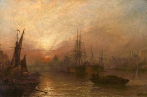 El Estanque del Támesis, sobre la Carretera Silenciosa de Londres, 1890 de Claude T. Stanfield Moore