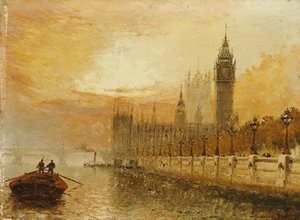 Vista de Westminster desde el Támesis de Claude T. Stanfield Moore