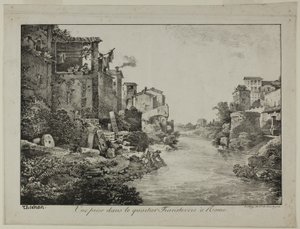 Vista en el barrio de Trastevere, Roma de Claude Thienon