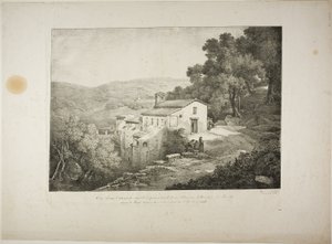 Vista de un convento en el sitio de la casa de Horacio de Claude Thienon