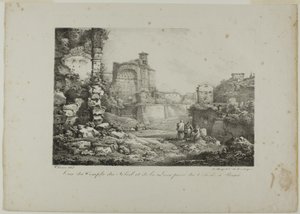 Vista del Templo del Sol y la Luna desde el Coliseo en Roma de Claude Thienon