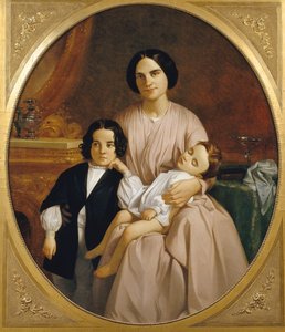 Retrato de la esposa e hijos del pintor de Claudi Lorenzale