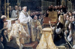 Carlos II de España en adoración de la Sagrada Eucaristía de Claudio Coello
