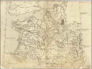 Mapa ptolemaico de Francia de 1507 de Claudius Ptolemy