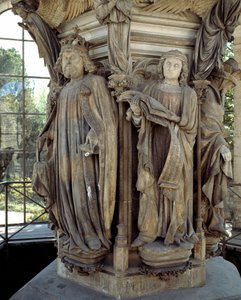 David y Jeremías. La base del Pozo de Moisés (escultura) de Claus Sluter