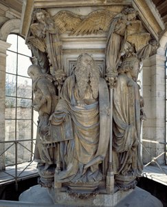 La base del Pozo de Moisés muestra a los profetas que predijeron la venida de Cristo (escultura) de Claus Sluter