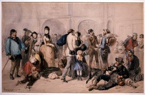 Multitud en el vestíbulo de la Gare de Lyon por Andrieux
