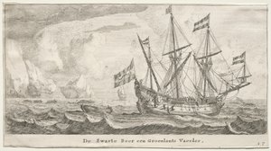 Varios Barcos y Vistas de Ámsterdam (Verscheffde Schepen en Gesichten van Amstelredam), Parte II: El Oso Negro, un Ballenero de Groenlandia de Clement de Jonghe