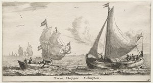 Varios barcos y vistas de Ámsterdam (Verscheÿde Schepen en Gesichten van Amstelredam), Parte II: Dos barcos de muelle