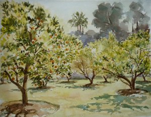 Mamounia, Naranjales, 2000 (acuarela)