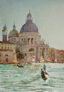 Salute, Sunset Sails, 2020 (acuarela) de Clive Wilson