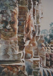 El Bayón: Temprano por la mañana - Ecuanimidad y bondad amorosa (Oeste y Sur), 2000 (acuarela)