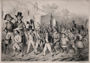 Actualidades: ¡Bueno! ¡Los niños también quieren! ¡cuando se habla de guerra!..., 1840 de Clémente Pruche