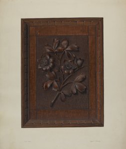 Panel de Madera Tallada de Clyde L. Cheney