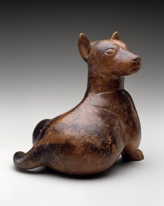 Perro medio sentado, México, Proto-Clásico, 100 a.C.-300 d.C. de Colima Culture