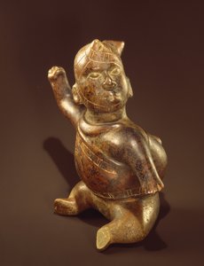 Vasija con figura cornuda de Colima Culture