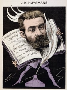 Caricatura de Joris Karl Huysmans (1848-1907) - en "Los hombres de hoy" de Coll Toc
