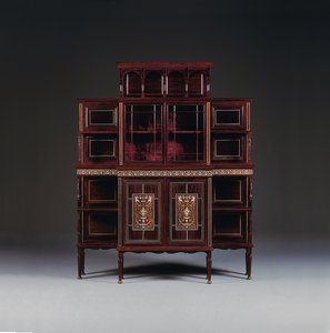 Gabinete chapado en palisandro con incrustaciones de marfil de Collinson and Lock