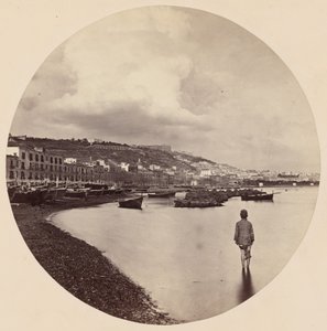 La Chiaia y San Elmo desde la Mergellina, Nápoles,c. 1863 (foto)